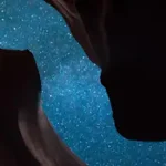 Blue Starry Night In Canyon