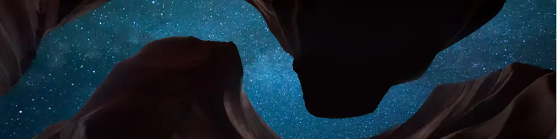 Blue Starry Night In Canyon