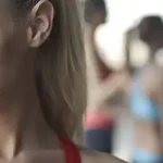 Yoga studio photo with students