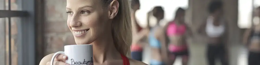 Yoga studio photo with students