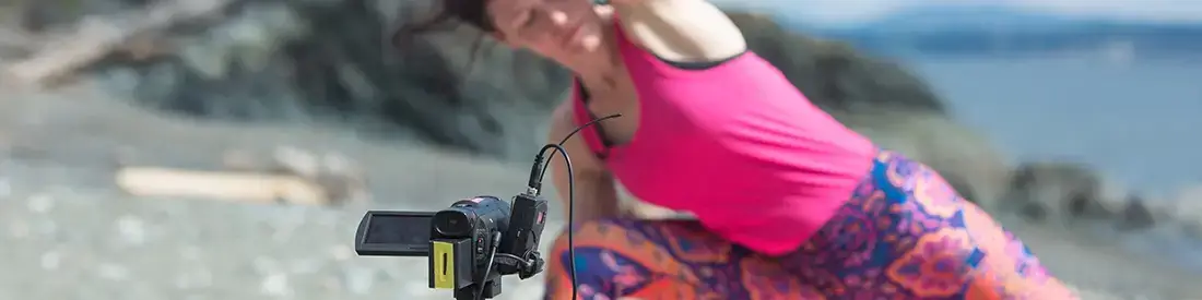 Rachel Scott recording online yoga class